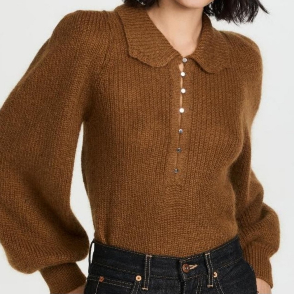 Ba&Sh Tilte Piffer Puff-Sleeve Sweater worn once Bronze sz. S